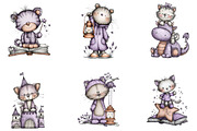 Cute Kitten StoryBook Clipart Design, a Seasonal Illustration by Designking (Thumbnail 3 of 5)