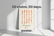 50 states. 50 days. poster., a Graphic by RGB.Shop (Thumbnail 1 of 3)