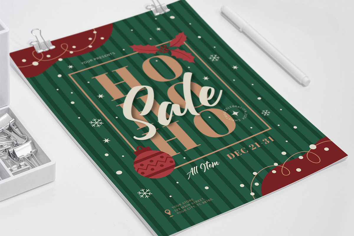 Hohoho Sale Green, a Flyer Template by Me55enjah Design (Photo 4 of 4)