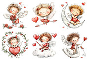Whimsical Valentines Cupid Clipart, an Illustration by Design Market (Thumbnail 3 of 5)