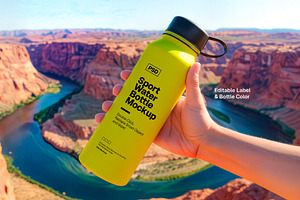 Sport Water Bottle Mockup, a Cups & Container Mockup by Elite Mockups