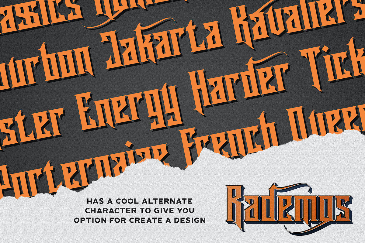 Rademos - Blackletter Font, a Blackletter Font by StringLabs (Photo 7 of 13)
