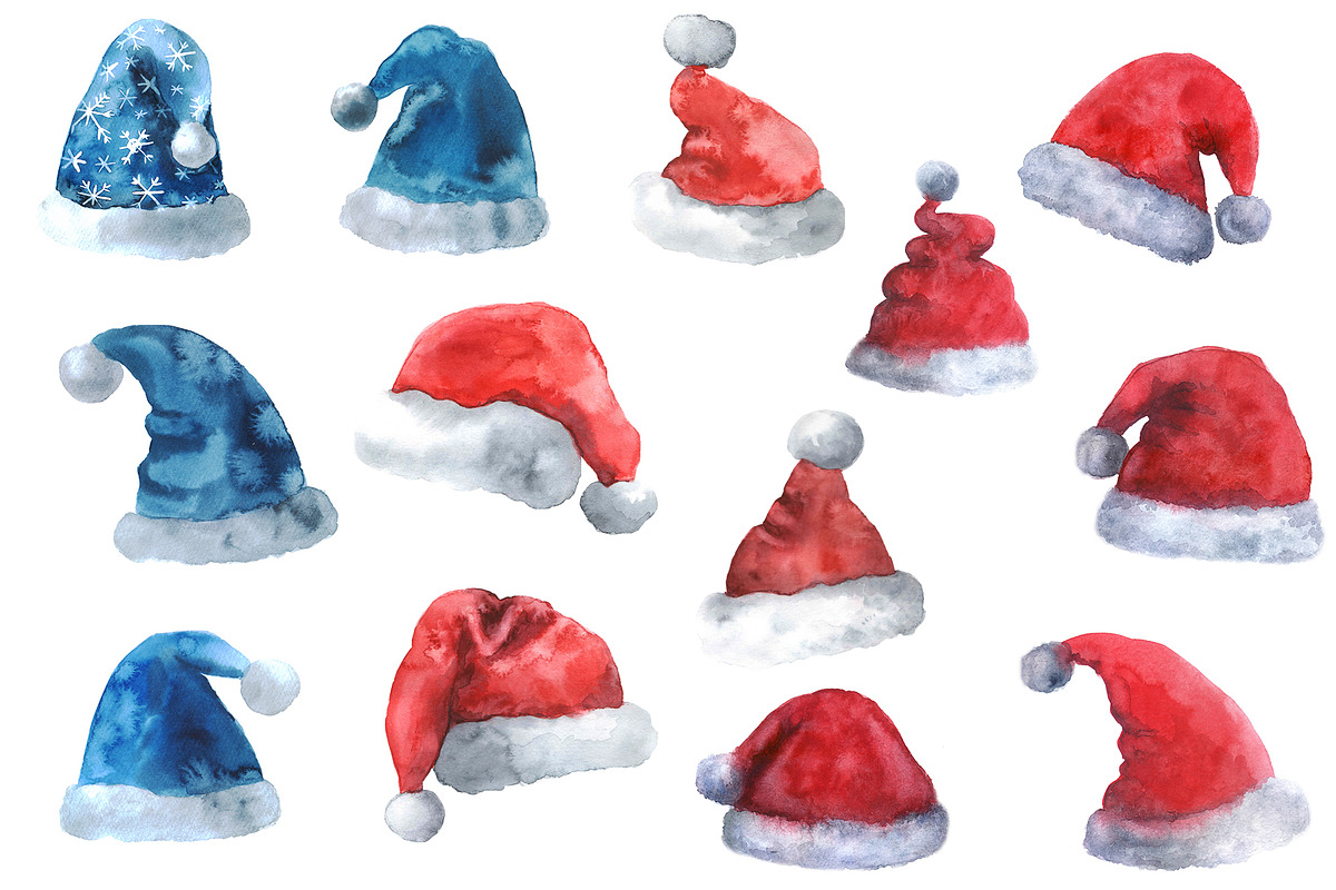 Christmas Santa hats clipart, an Object Graphic by KomtsyanTatyanaArt (Photo 2 of 3)
