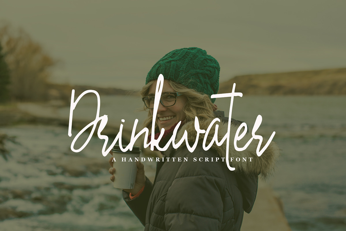 Drinkwater, a Script Font by Analogous (Photo 1 of 7)