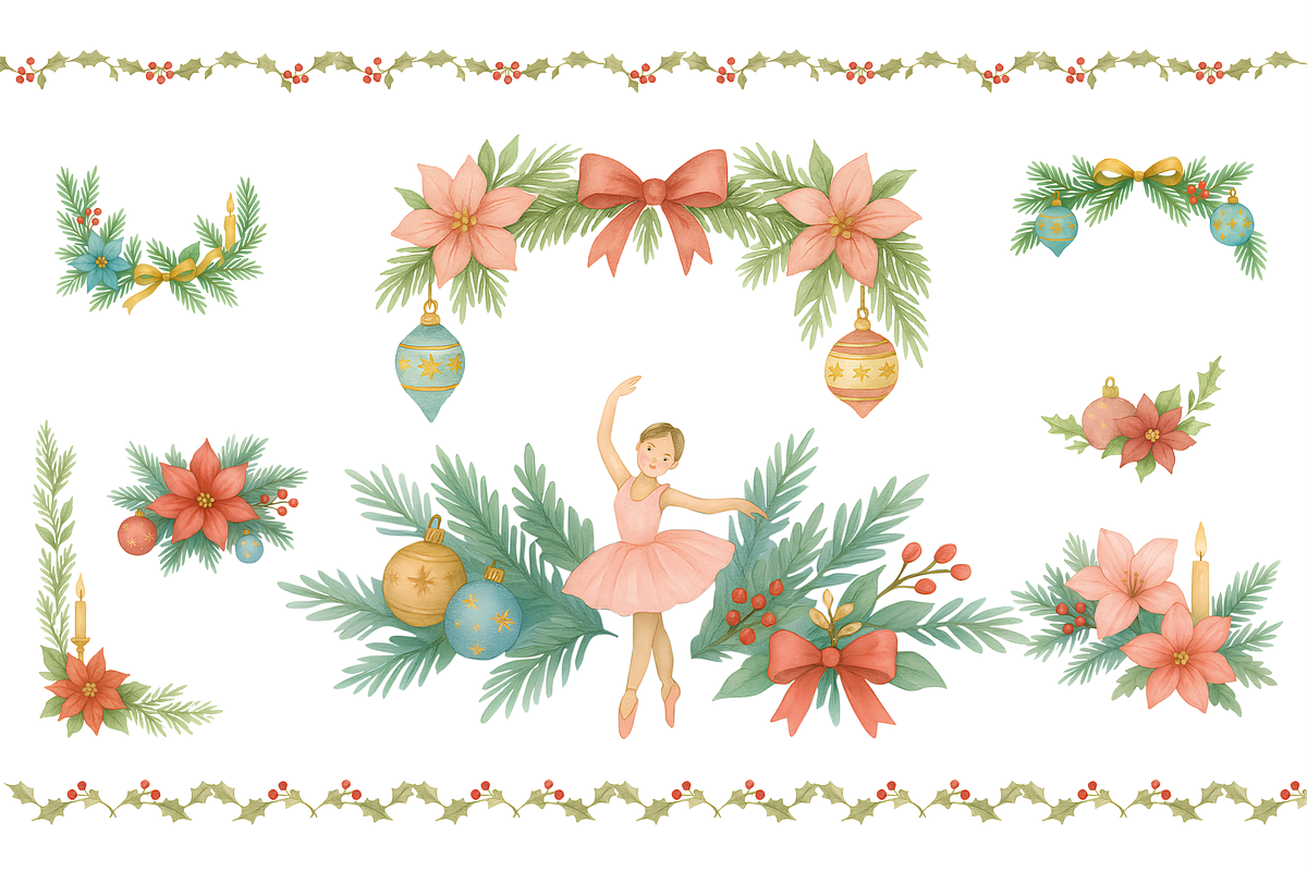 Christmas Watercolor Clip, a Decorative Illustration by Yana_mide (Photo 14 of 18)