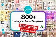 800+ Instagram Canva Template Bundle, a Social Media Template by AN Graphics (Thumbnail 1 of 5)