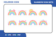 Flat Color Vector Rainbow Icons, a Duotone Icon by Fontmine Studio (Thumbnail 1 of 3)