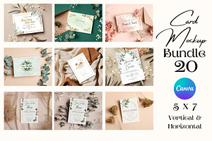 Minimalist 5x7 Card Mockup Bundle