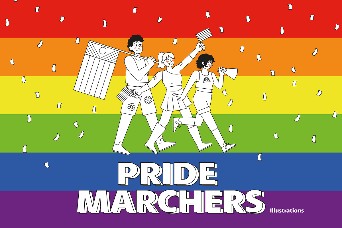 Pride Marchers, a Seasonal Illustration by Lu (Photo 1 of 5)