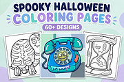 Spooky Halloween Coloring Pages #3, a Seasonal Illustration by Inkivelle Studio (Thumbnail 1 of 3)