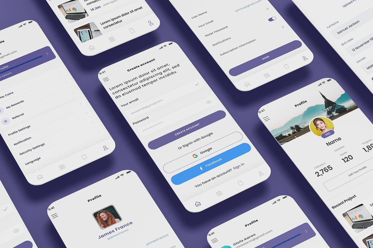 User Profile & Login Screen App, an App Template by nagaredesignstudio (Photo 1 of 2)