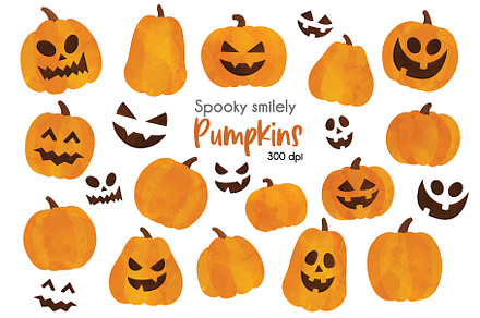 Spooky Halloween Pumpkin clipart, an Illustration by SugarPickle Clip Art
