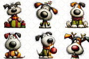 Whimsical Christmas Dogs Clipart, an Illustration by Black Bird Studio (Thumbnail 5 of 6)