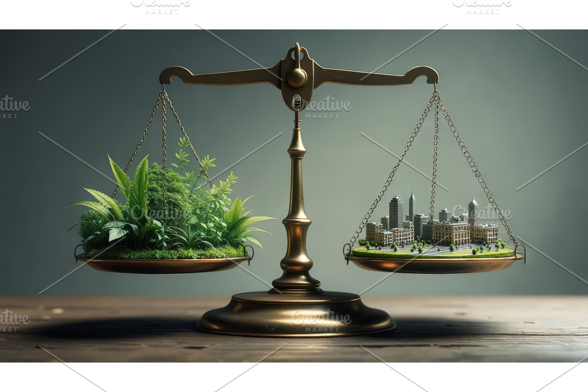 Golden balance scale comparing, an Illustration by tilialucida