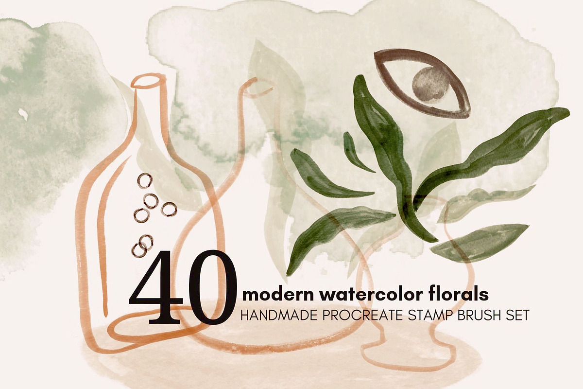 ProCreate watercolor floral brushes, a Brush Add-On by dxxb studio (Photo 1 of 4)