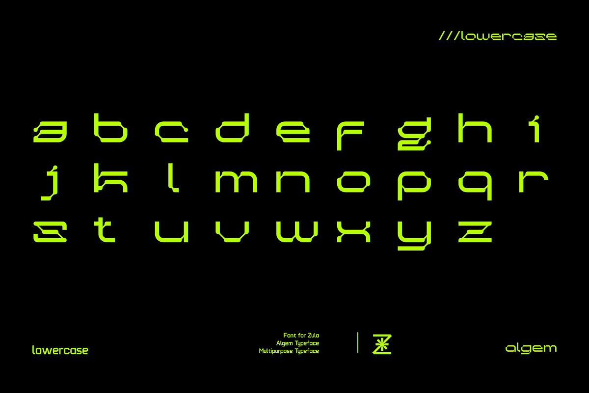 Algem - Futuristic Display Font, a Symbol Font by Font For Zula™ (Photo 9 of 19)