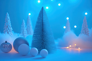 Holiday decor featuring a blue-theme, a Photo by Tanuart