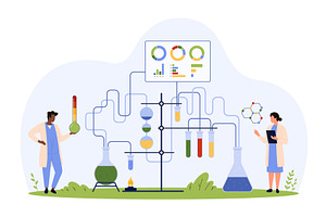 Chemistry laboratory experiment app, an Illustration by Flashvector