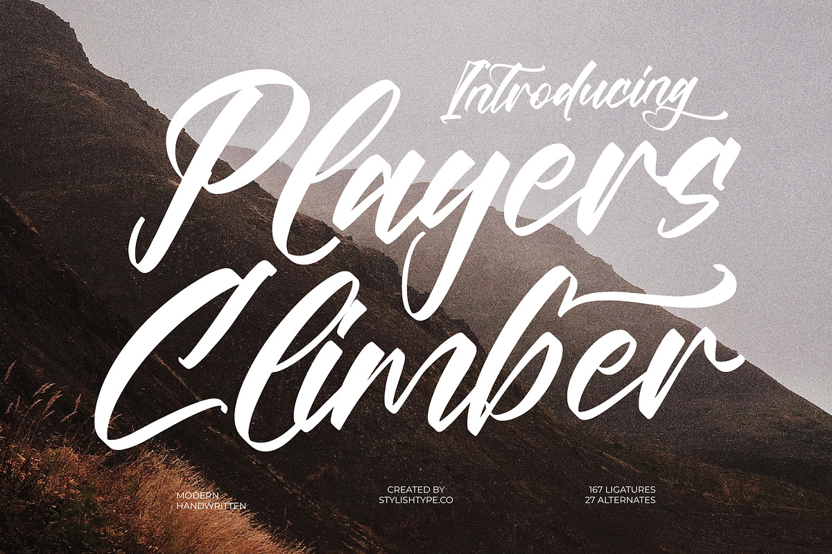 Players Climber Modern Handwritten, a Script Font by stylishtype.co (Photo 1 of 20)