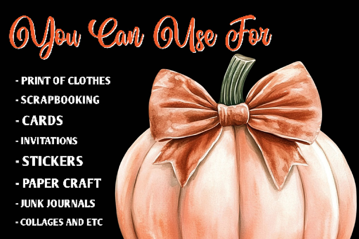 Coquette Pumpkin Clipart, an Illustration by CreationArt (Photo 4 of 9)