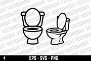 Toilet or water closet, an Object Illustration by Vectorhight (Thumbnail 3 of 3)
