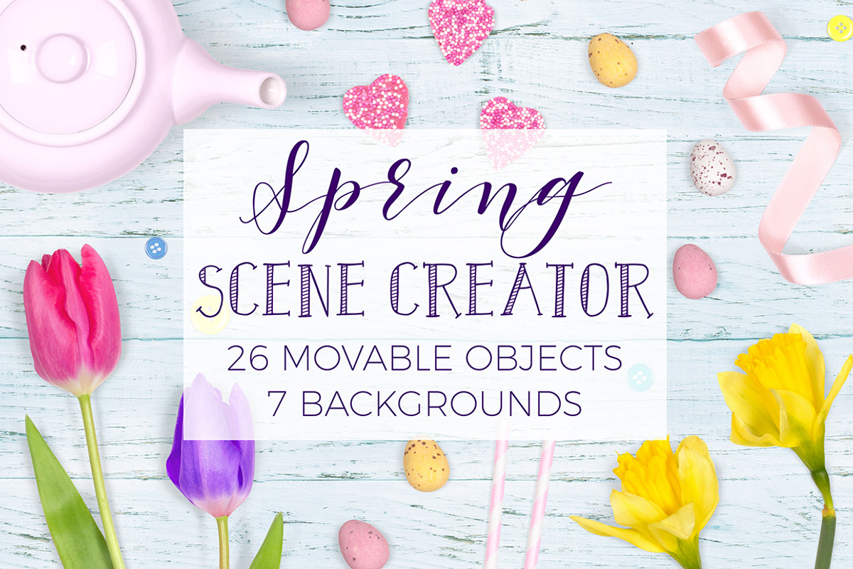 Spring Scene Creator - Top View, a Product Mockup by Pixomize (Photo 1 of 7)