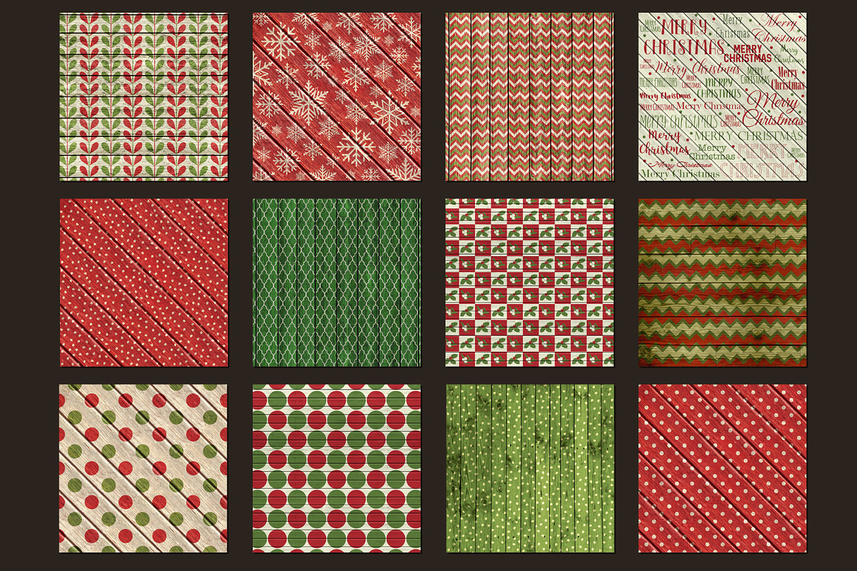 Rustic Christmas wood backgrounds, a Pattern Graphic by Paper Farms (Photo 2 of 2)