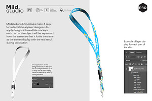 3D Lanyard Id Badge Mockup