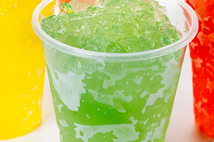 Colorful Frozen Slush Drinks in Plastic Cups, a Photo by etorres69