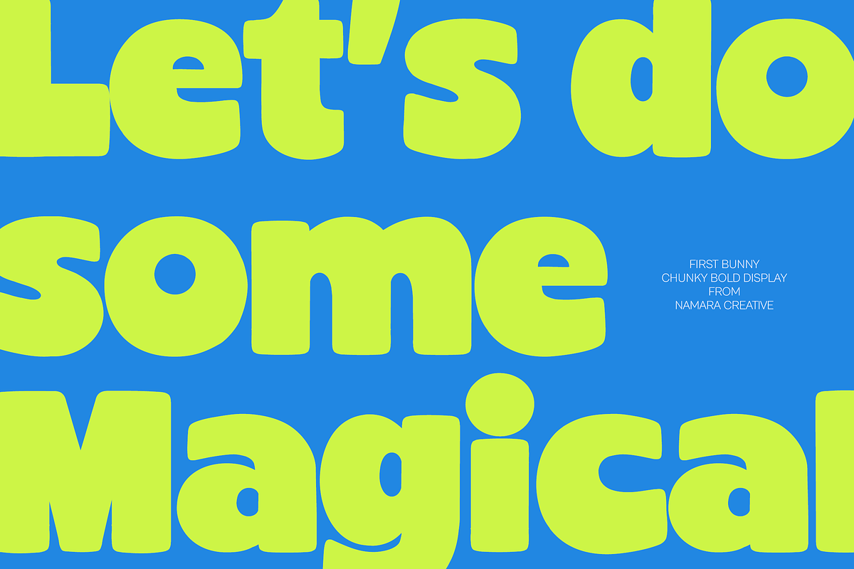 First Bunny - Chunky Bold Display, a Font by Namara Creative Studio (Photo 2 of 12)