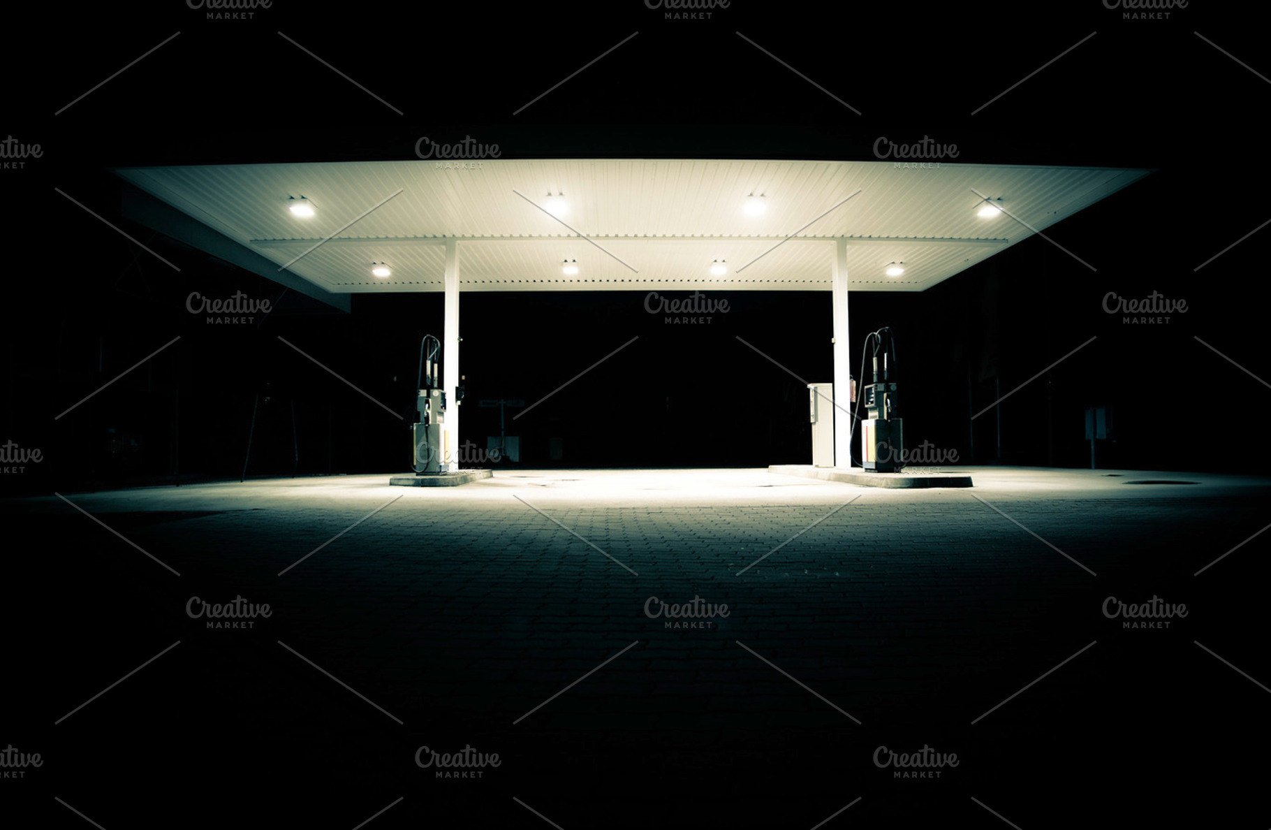 Gas station featuring gas station, station, and benzine