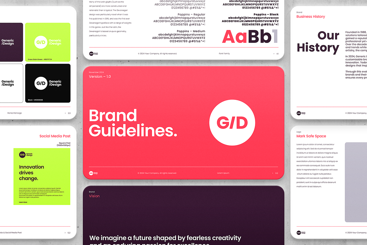 Brand Guidelines-Photoshop Template, a Templates & Theme by Unio Designs (Photo 1 of 9)