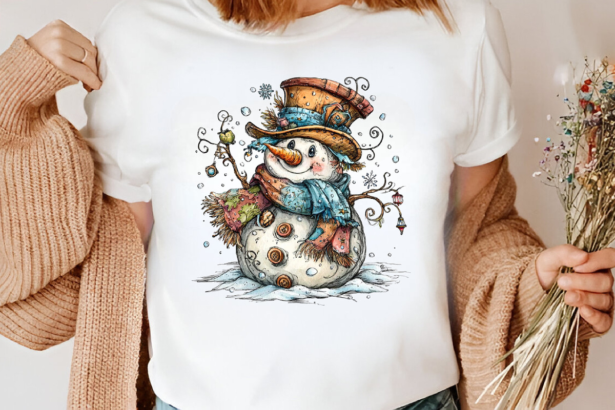 Christmas Snowman Clipart Bundle, an Illustration by Canvas Craft (Photo 6 of 7)
