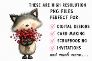 Whimsical Valentine Fox Clipart, an Illustration by Libby Wishes (Thumbnail 6 of 6)