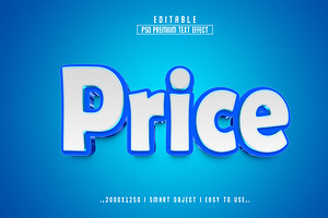 Price 3D Editable Text Effect Style