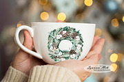 Merry Christmas Wreaths Clipart Set, a Seasonal Illustration by Leonaa art (Thumbnail 4 of 21)