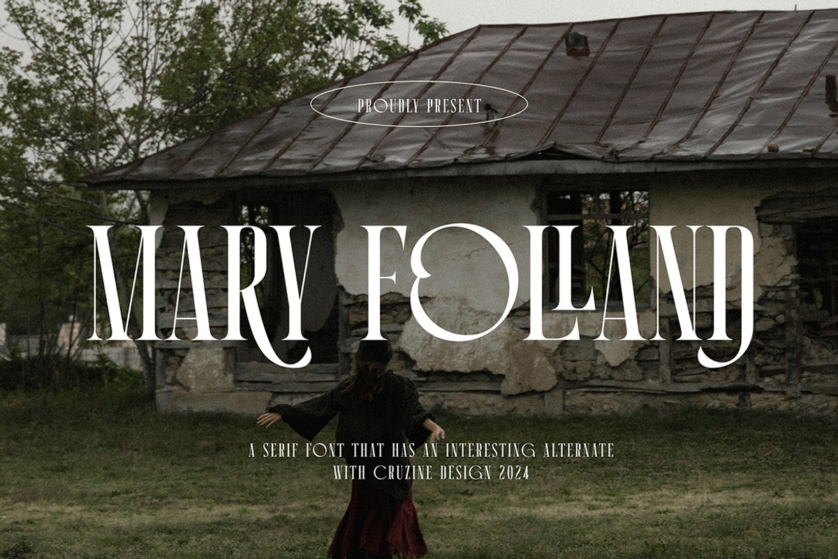 Mary Folland Condensed Serif, a Serif Font by Cruzine (Photo 1 of 8)