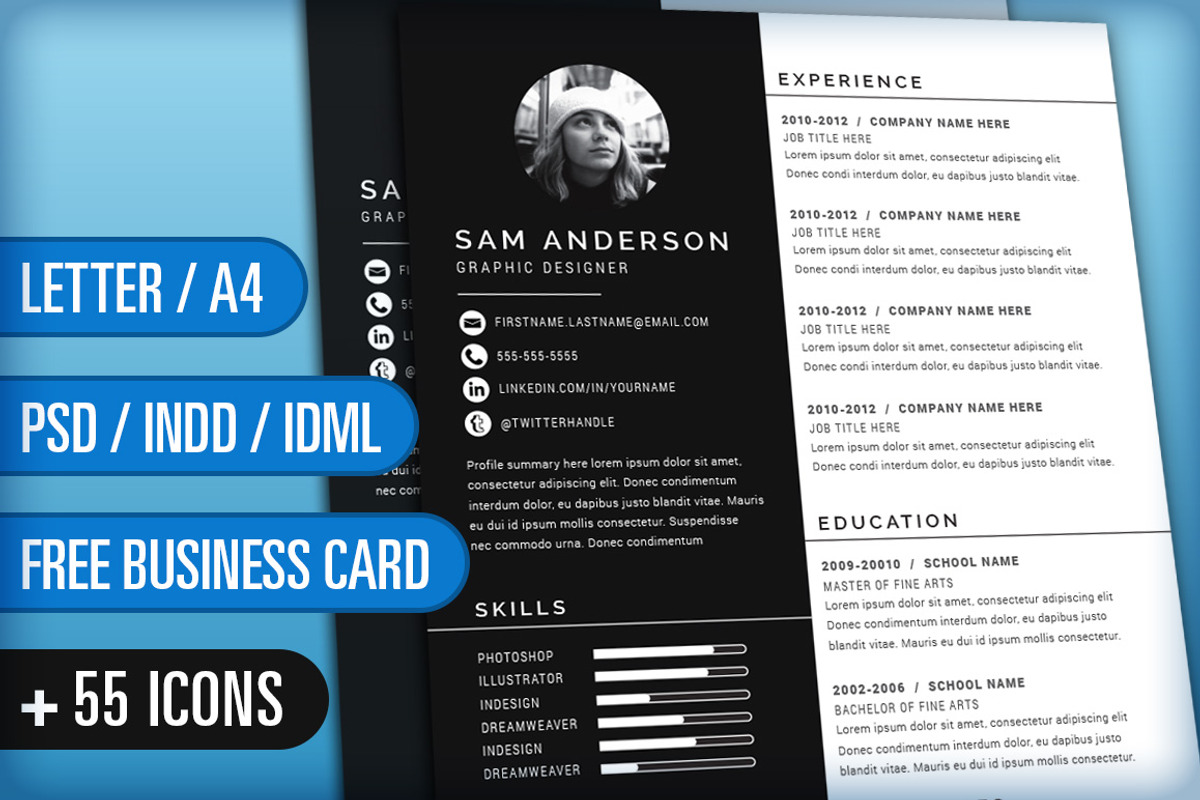 Resume/CV and Cover Letter: Sam, a Resume Template by Nonaglyph Design (Photo 1 of 4)