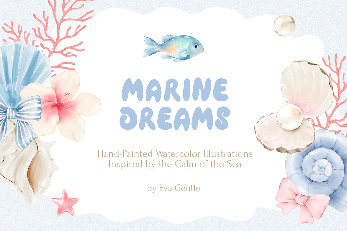 Dreamy Sea Watercolor Collection, a Decorative Illustration by Eva Gentle (Photo 1 of 12)