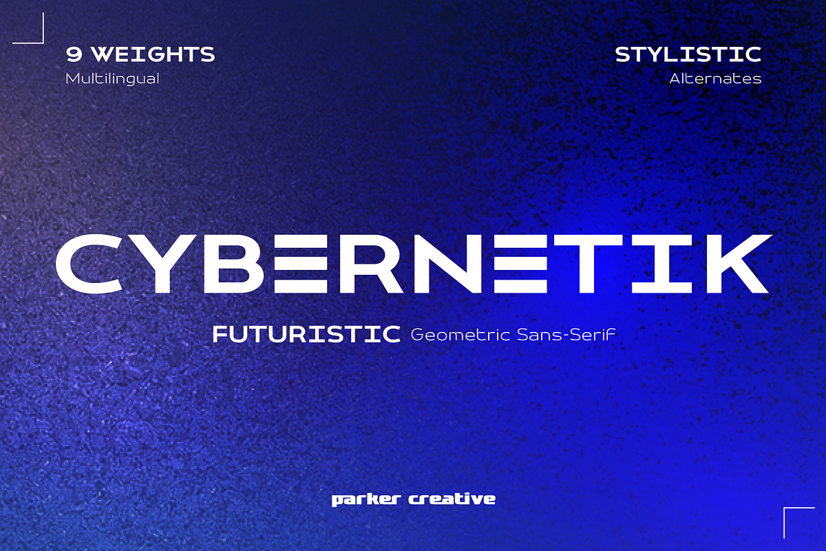 Cybernetik - Futuristic Sans-Serif, a Sans Serif Font by Parker Creative (Photo 1 of 8)