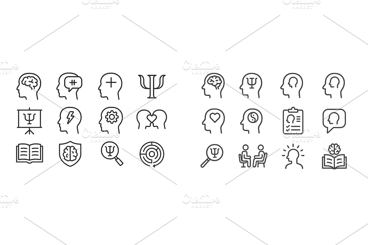 Icons representing mental health, an Education Illustration by ZinetroN