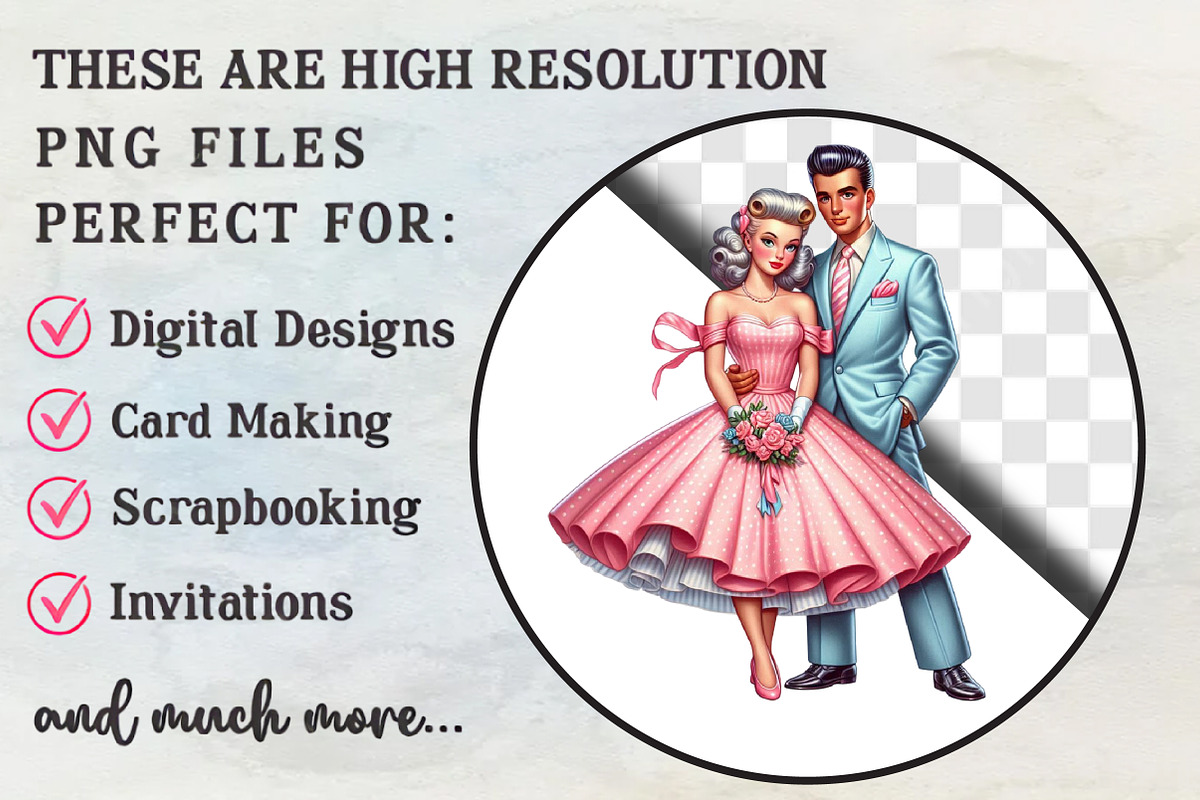 Vintage Valentine Clipart Retro png, an Illustration by RobertsArt (Photo 7 of 7)