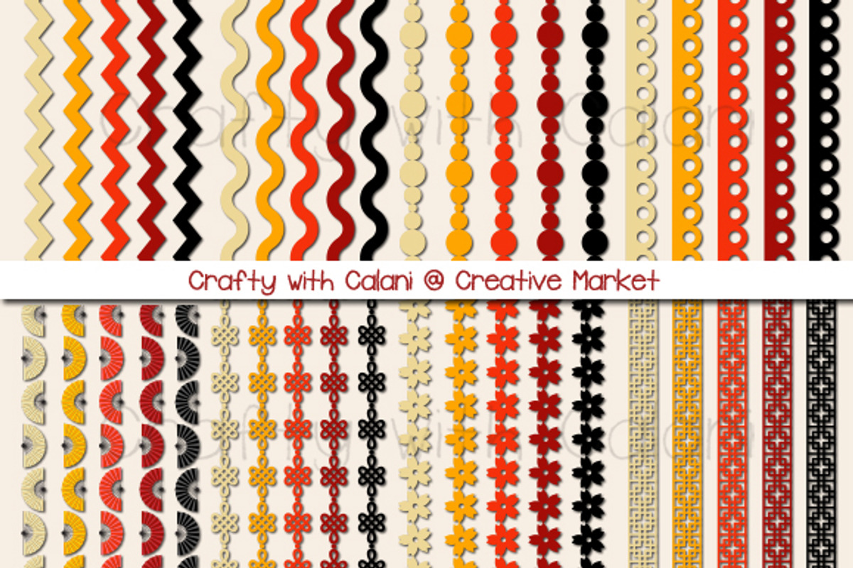 Chinese Theme Digital Border Set, an Object Graphic by Crafty with Calani