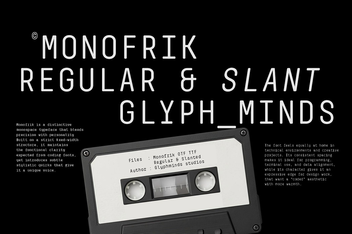 Monofrik Font, a Sans Serif Font by Glyphminds Studios (Photo 8 of 10)