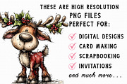 Christmas Winter reindeer Clipart, an Illustration by Libby Wishes (Thumbnail 3 of 7)