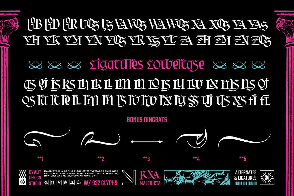 Maledicta Typeface, a Blackletter Font by alit design (Photo 15 of 16)