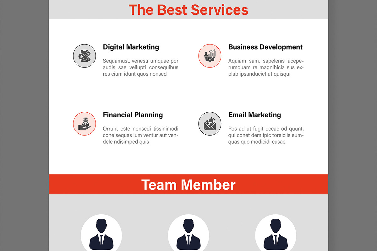 Business Email Newsletter Layout, an UI Kit Template by MightyDesign (Photo 4 of 9)