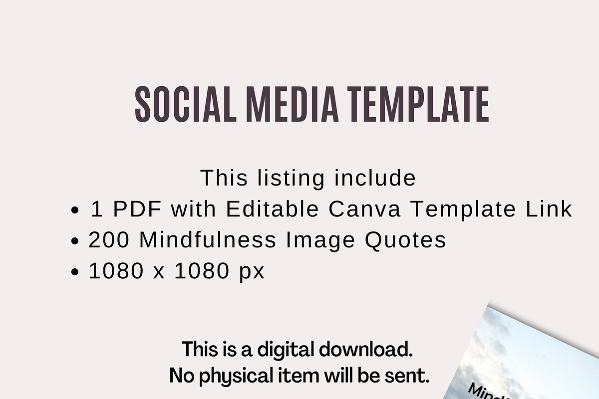 Mindfulness Quotes Editable Template, a Social Media Template by ...