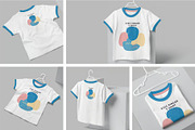Kids Ringer Tshirt Mockups, a Shirt Mockup by megostudi0 (Thumbnail 1 of 7)