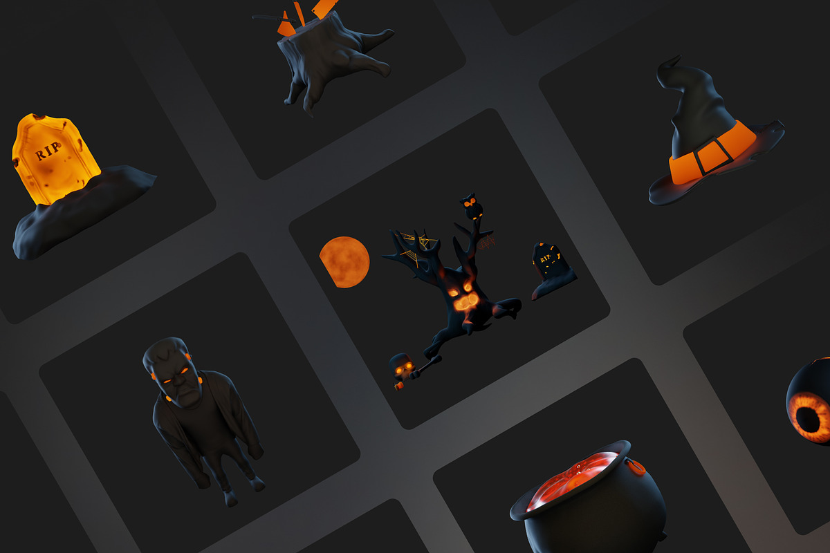 HallowsEve–Premium Halloween 3D icon, an Object 3D Model by Iqonic Design (Photo 6 of 8)